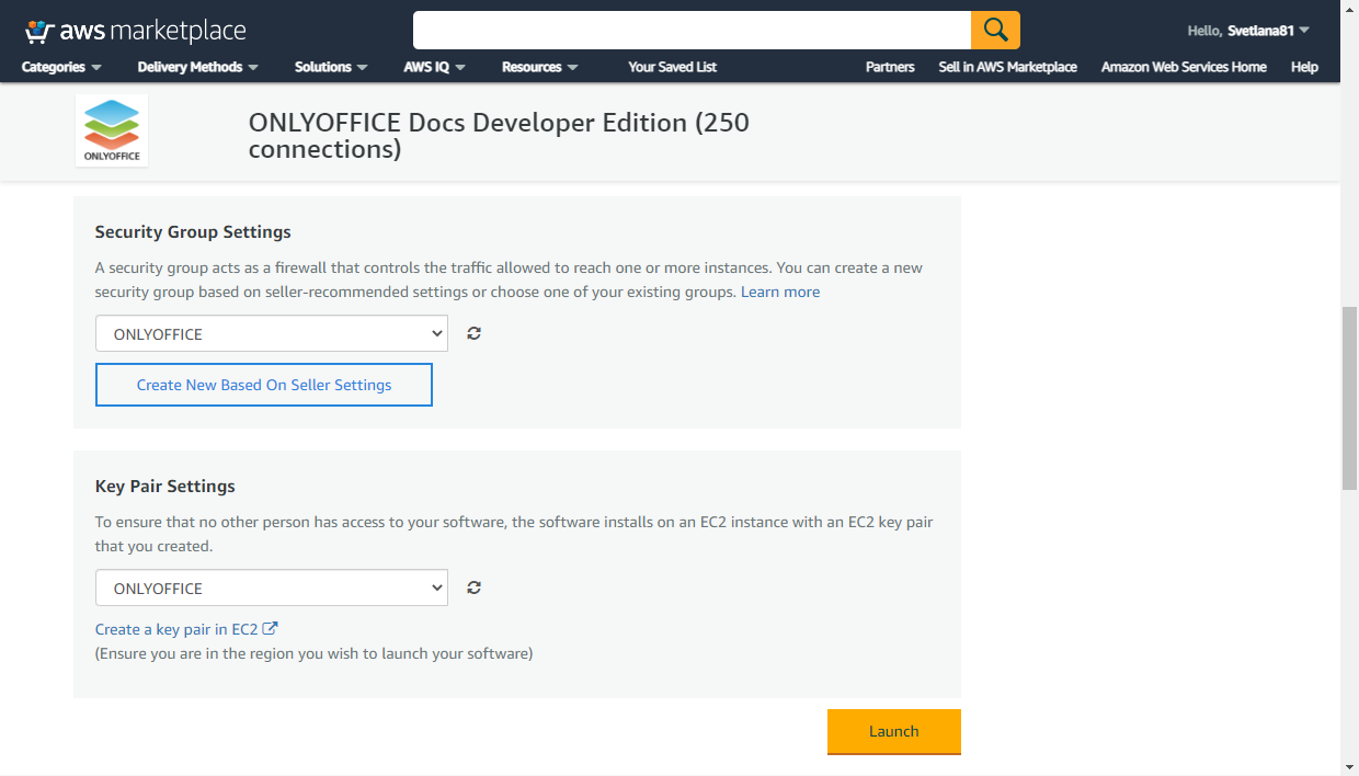 Launch your ONLYOFFICE instance