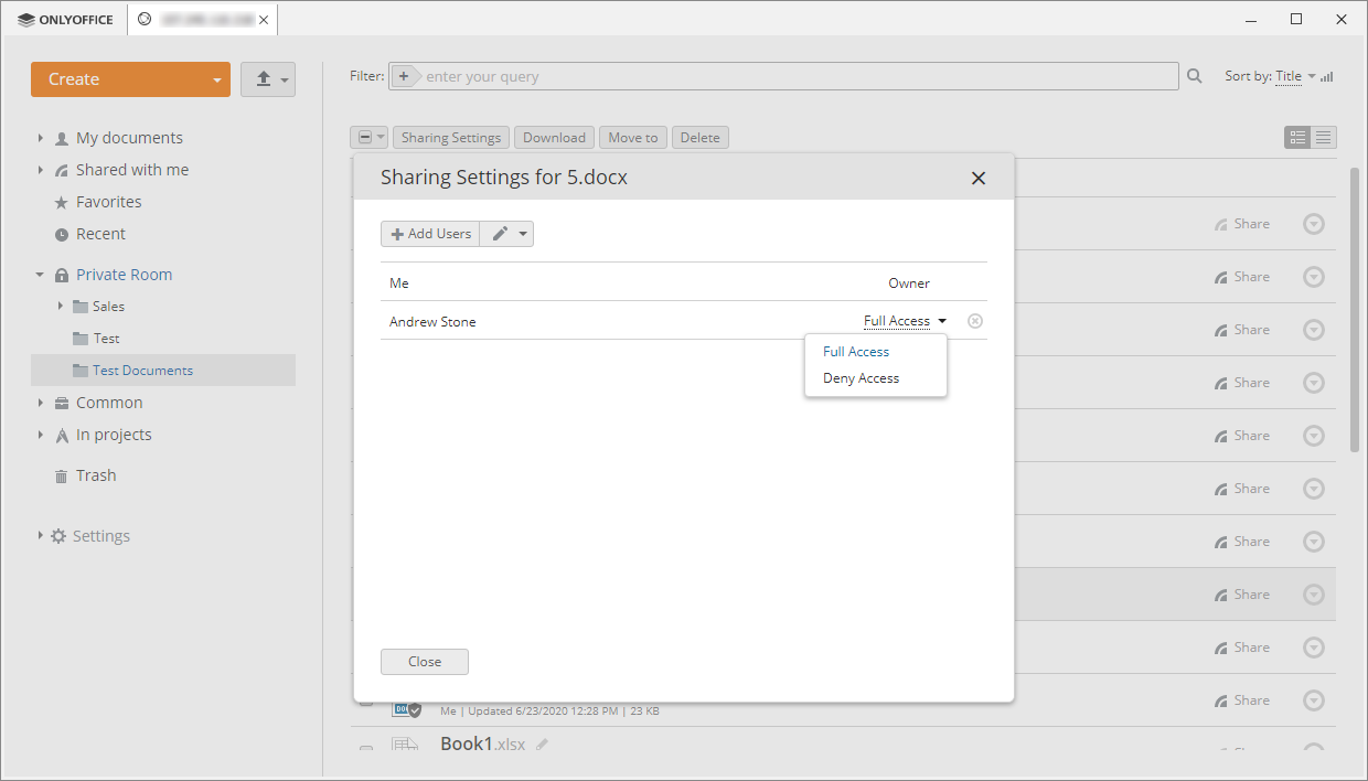 Sharing Settings