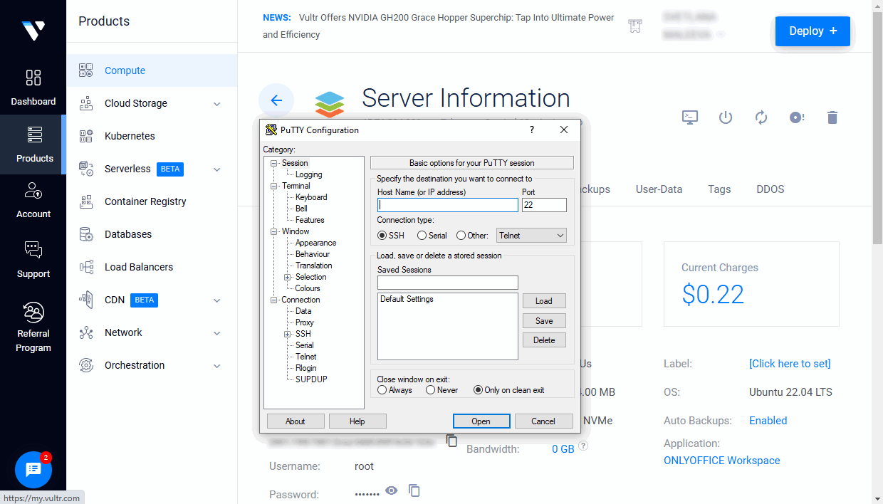 Connect to your server via SSH