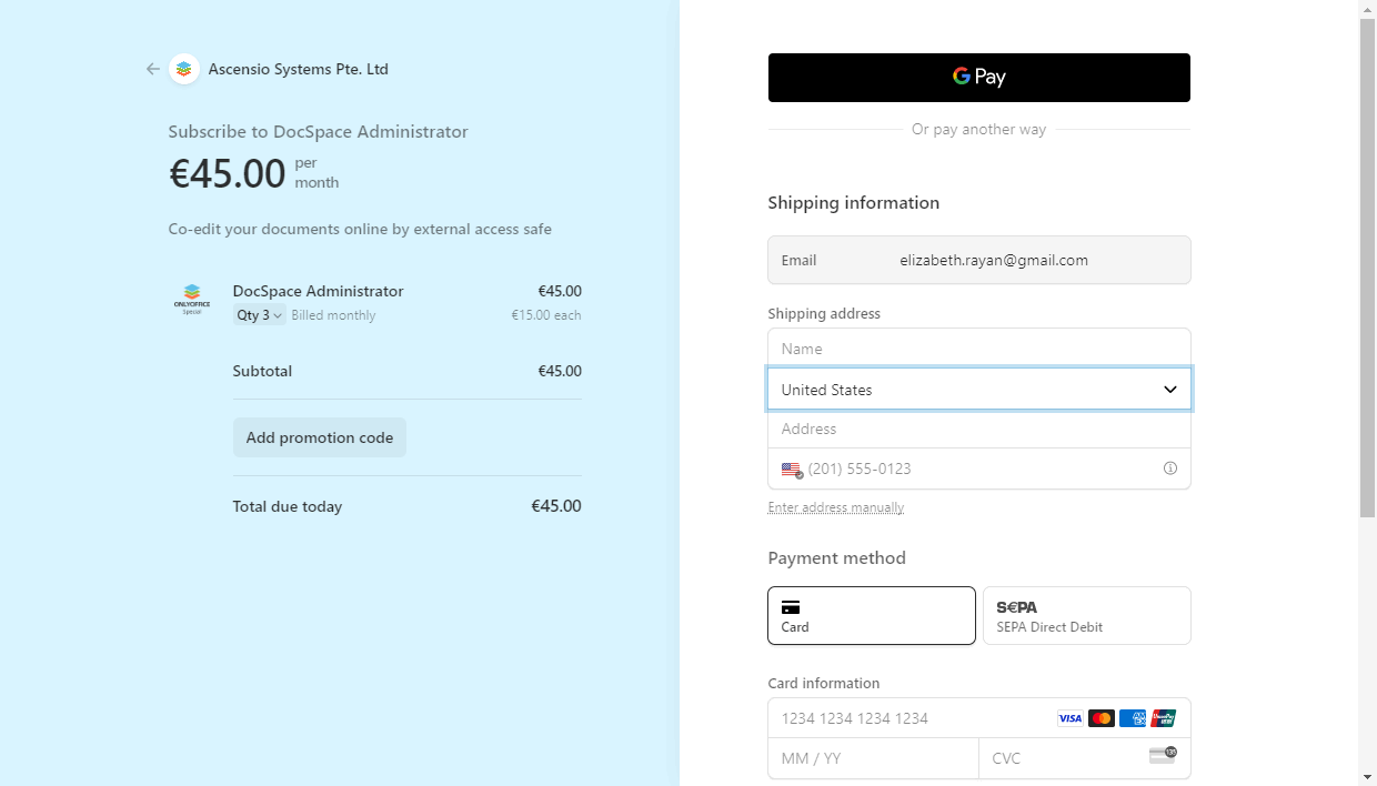 checkout.stripe.com payment page