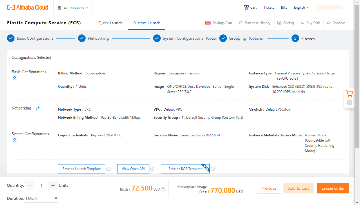 Launch your ONLYOFFICE instance