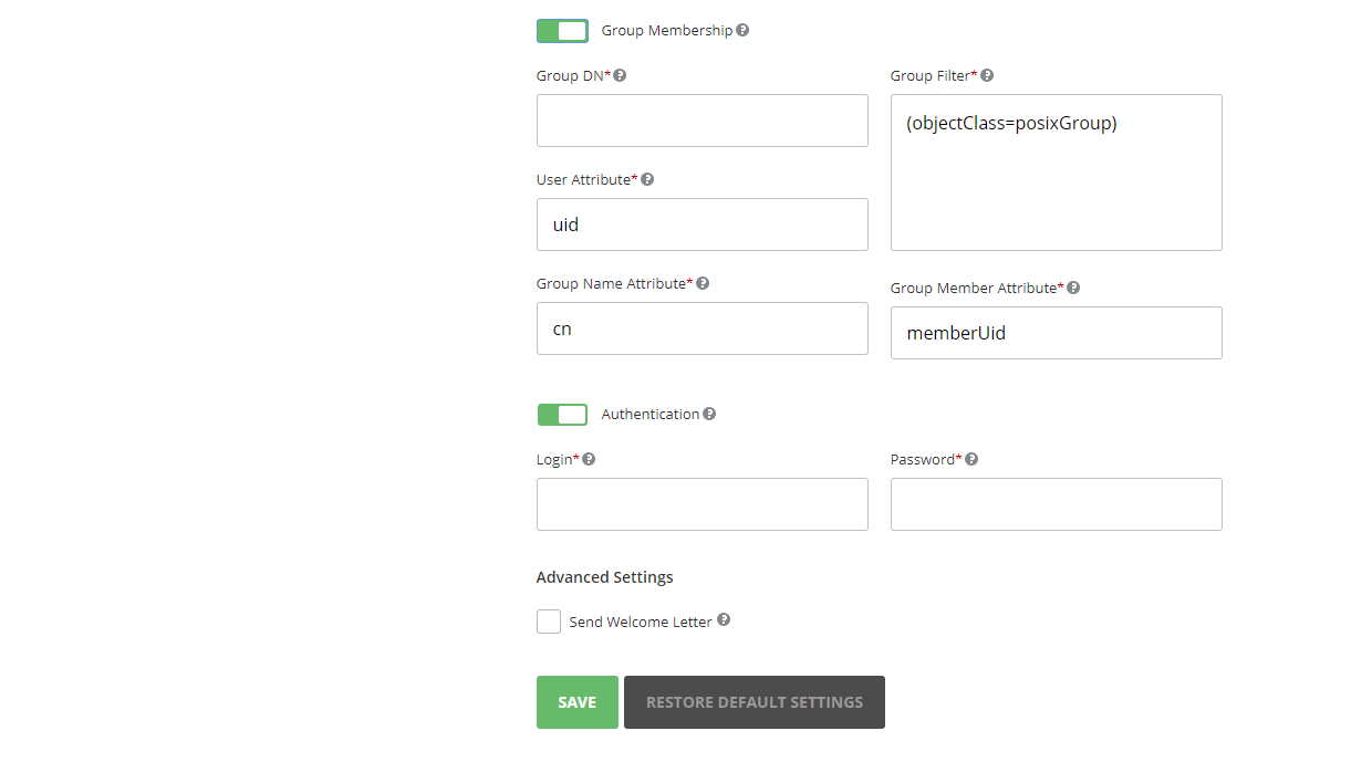 LDAP settings - groups