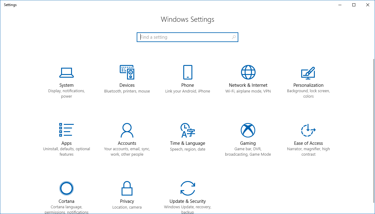 Windows Settings