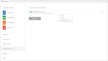 Connected accounts list