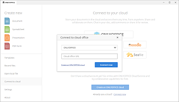 Connect to cloud tab