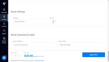 Create your instance in Vultr