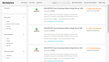 Choose the necessary ONLYOFFICE Alibaba Cloud Image