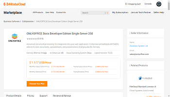 Choose the necessary ONLYOFFICE Alibaba Cloud Image