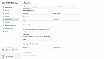 LDAP settings - Attribute Mapping