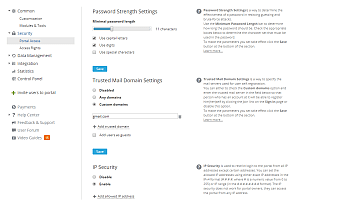 Security settings