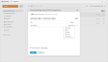 Sharing settings