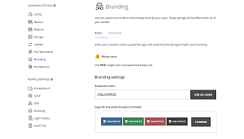 Branding page
