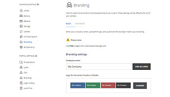 Branding page