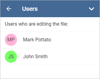 Users panel