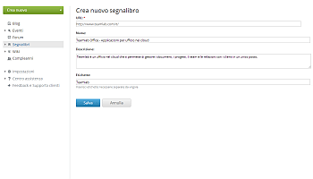 Creazione dei segnalibri