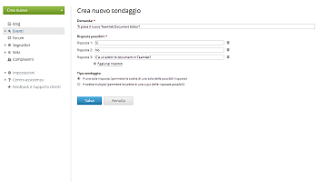 Aggiunta del sondaggio