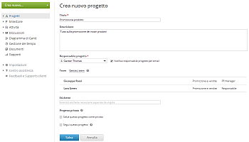Creazione di un progetto