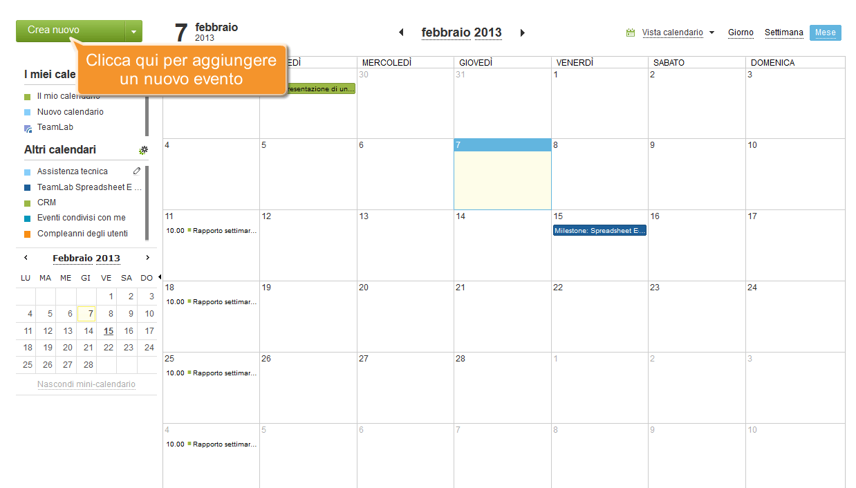 Come creare un evento di una giornata intera? Passo 2