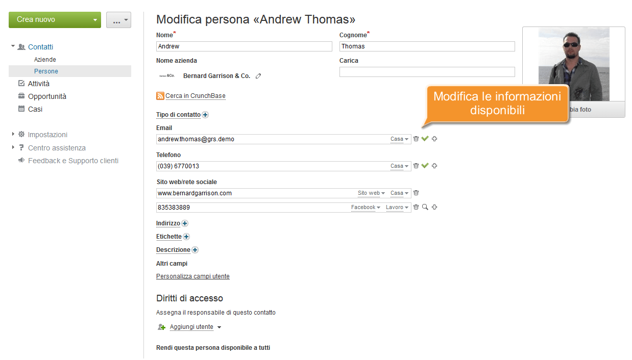 Come aggiornare i tuoi contatti? Passo 4