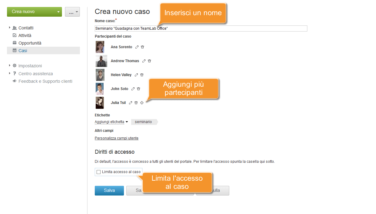 Come organizzare e tener traccia di un evento comune? Passo 2