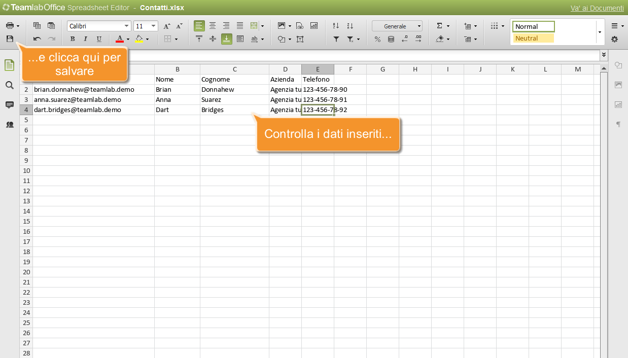 Come creare un file CSV? Passo 2