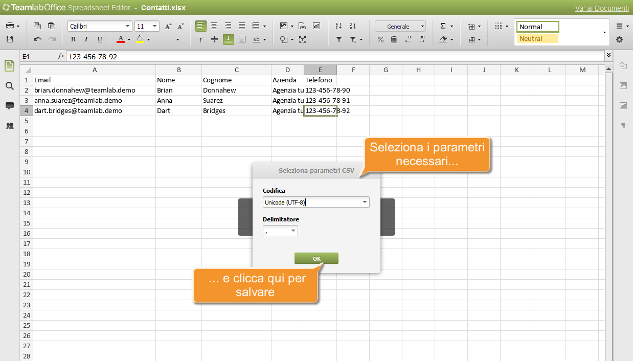 Come creare un file CSV? Passo 4