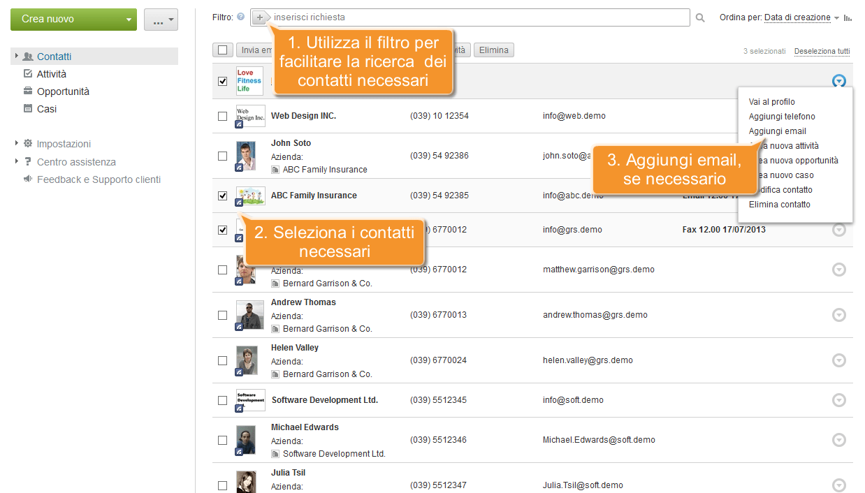 Come inviare email massive? Passo 2
