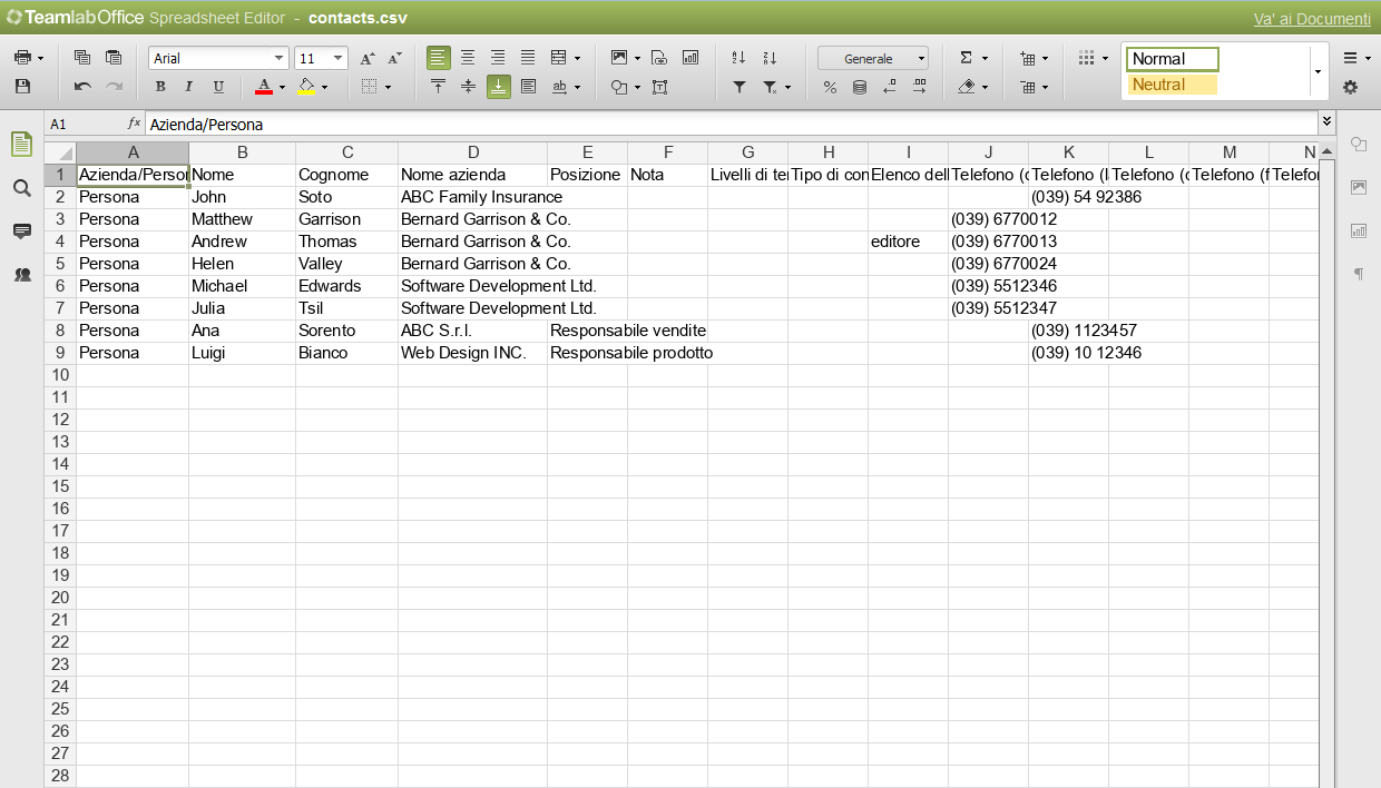 Come esportare la tua banca dati dei clienti da CRM e modificarla usando Spreadsheet Editor? Passo 3