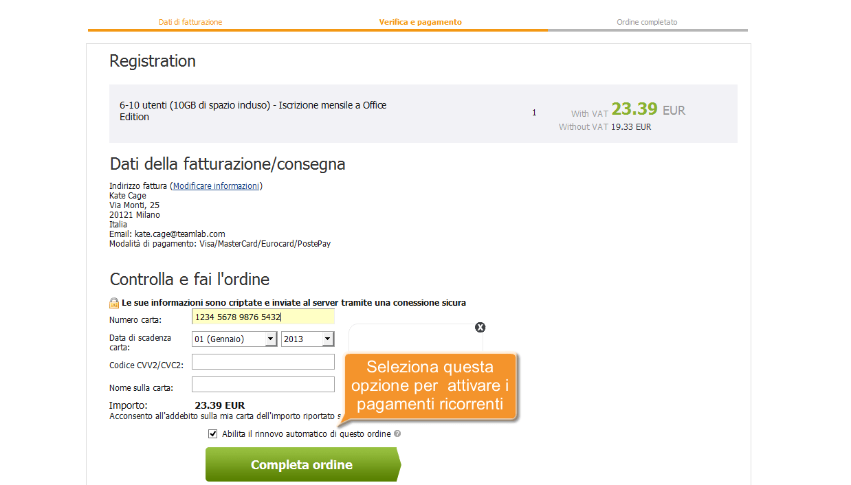 Come cambiare il piano tariffario? Passo 4