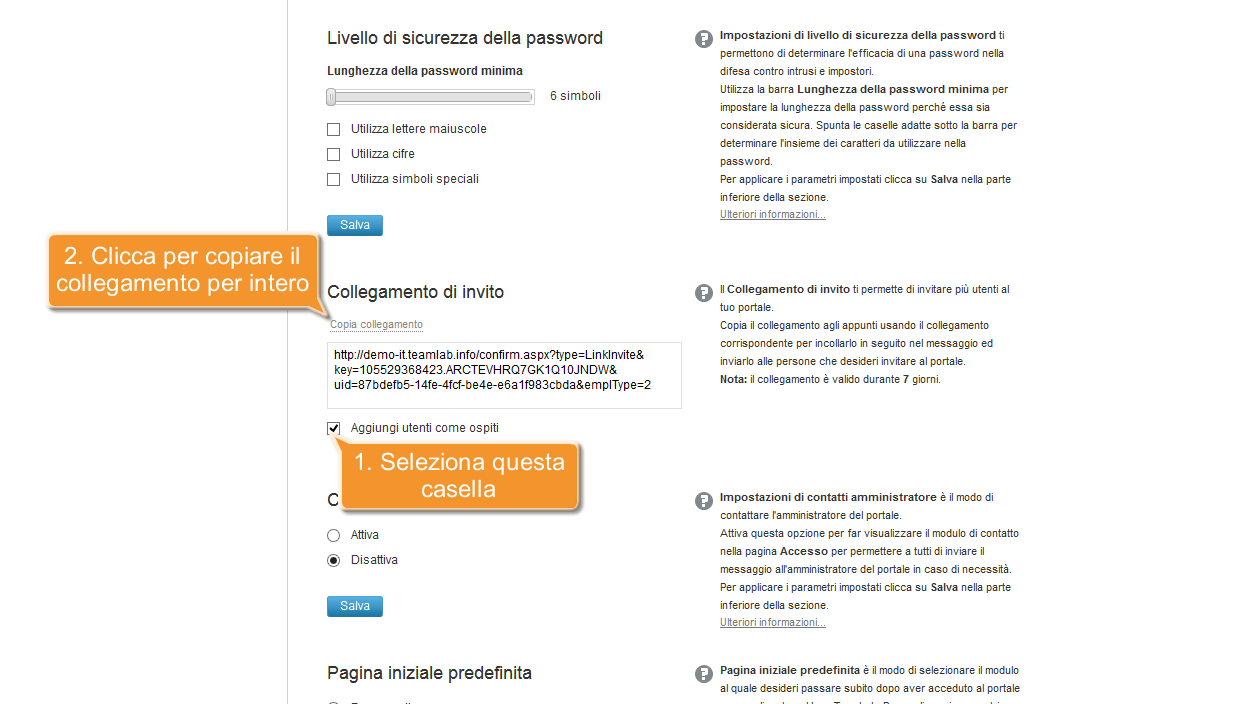Come invitare gli ospiti al tuo ufficio online office? Invitare gli ospiti
