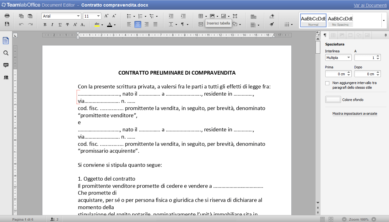 Come modificare il documento collaborativamente online? Passo 4