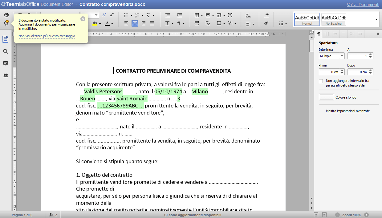 Come modificare il documento collaborativamente online? Passo 4