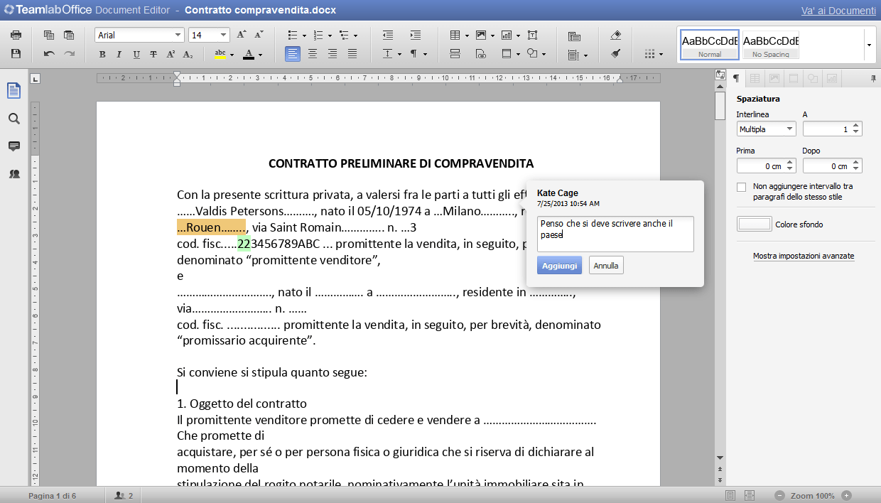 Come modificare il documento collaborativamente online? Passo 5