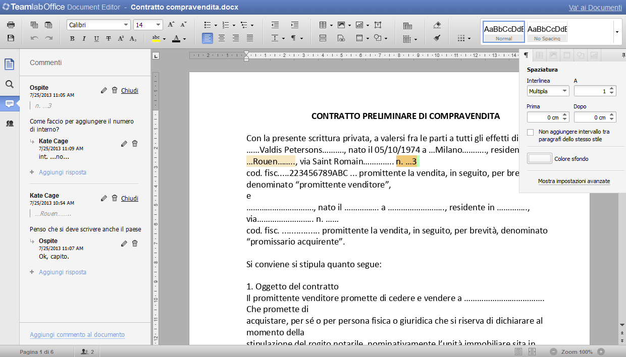 Come modificare il documento collaborativamente online? Passo 5