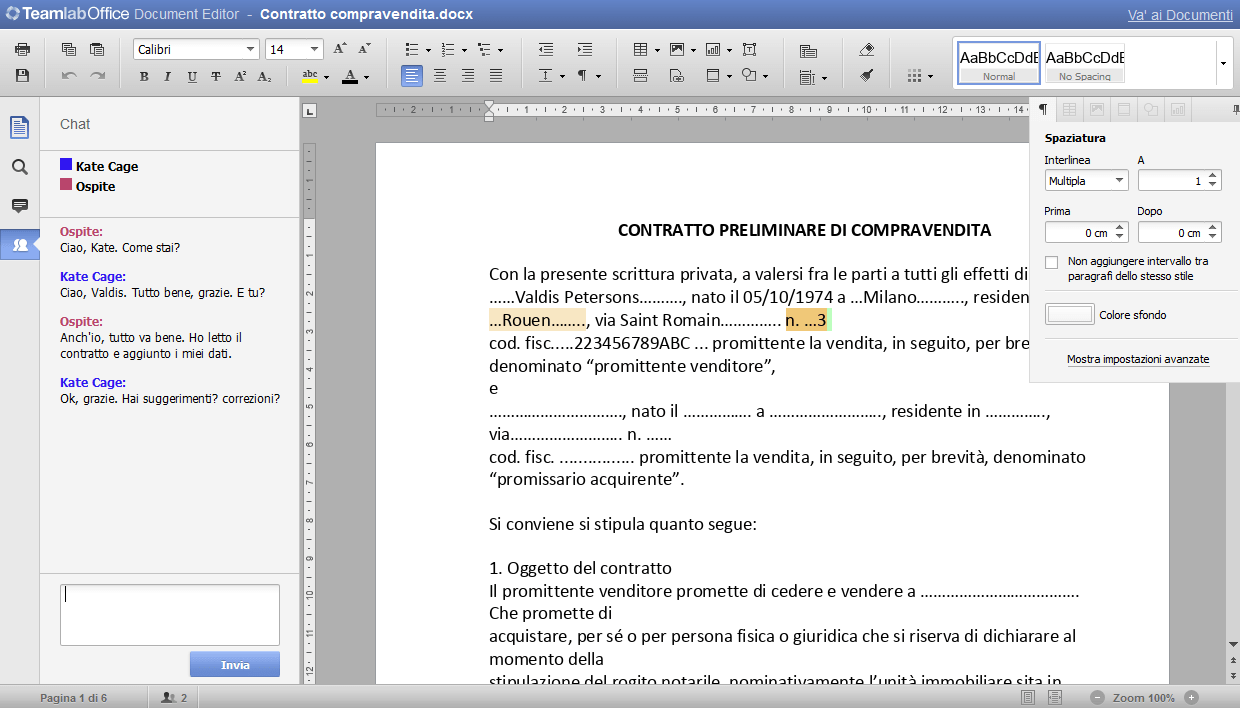 Come modificare il documento collaborativamente online? Passo 6
