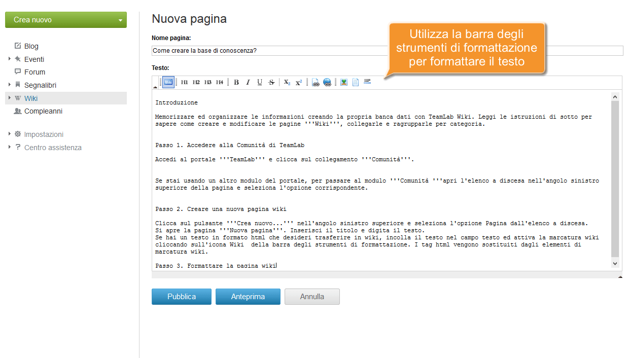 Come creare la base di conoscenza? Passo 3