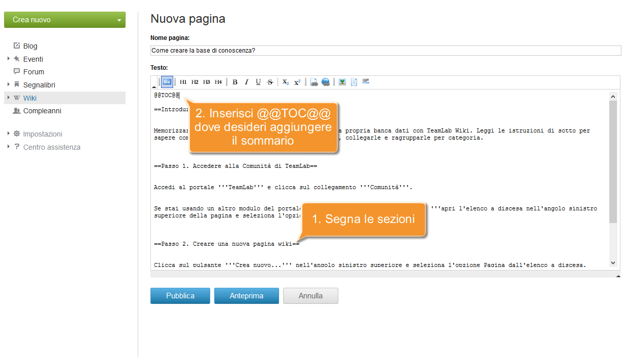 Come creare la base di conoscenza? Passo 4