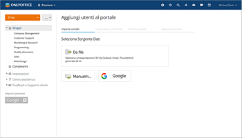 Come aggiungere utenti usando i dati di contatto da Google? Passo 2
