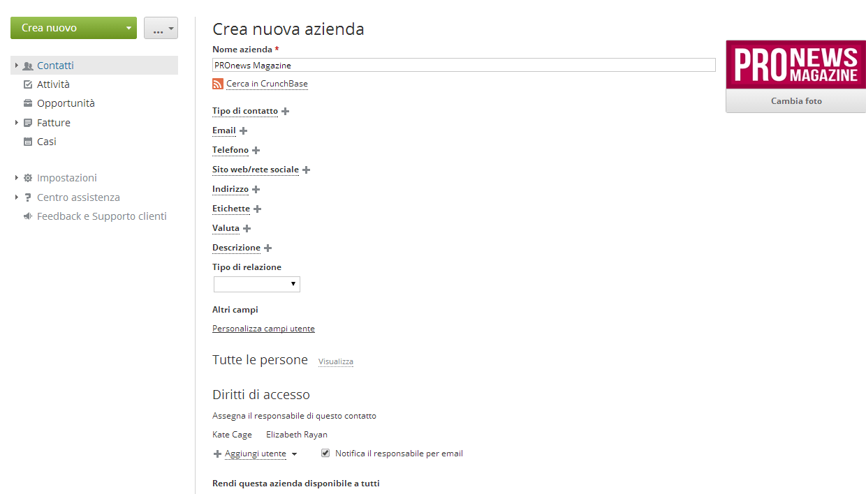 Aggiungi azienda