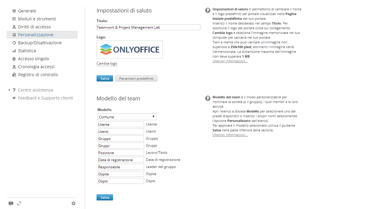Personalizzazione di un portale