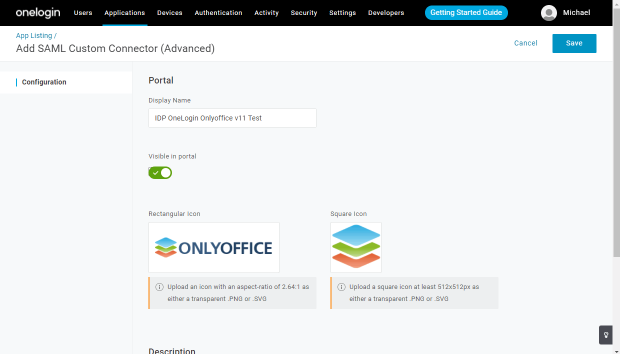 Настройка ONLYOFFICE SP и OneLogin IdP
