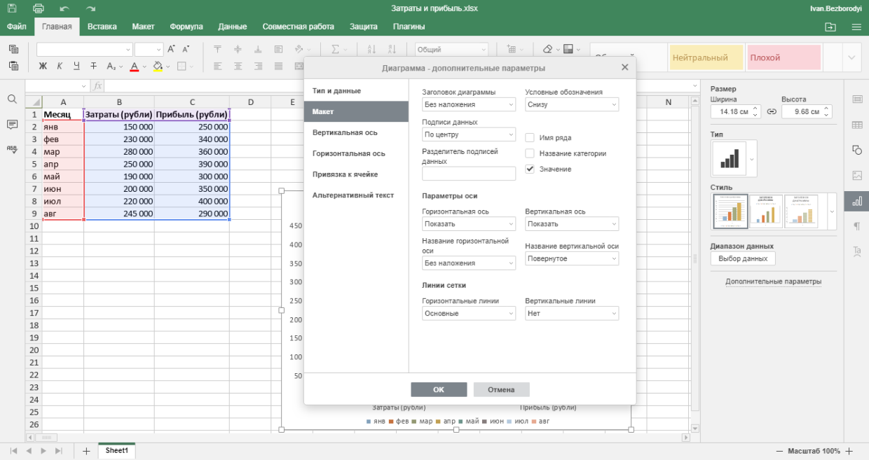 how to make a chart in excel Step 3
