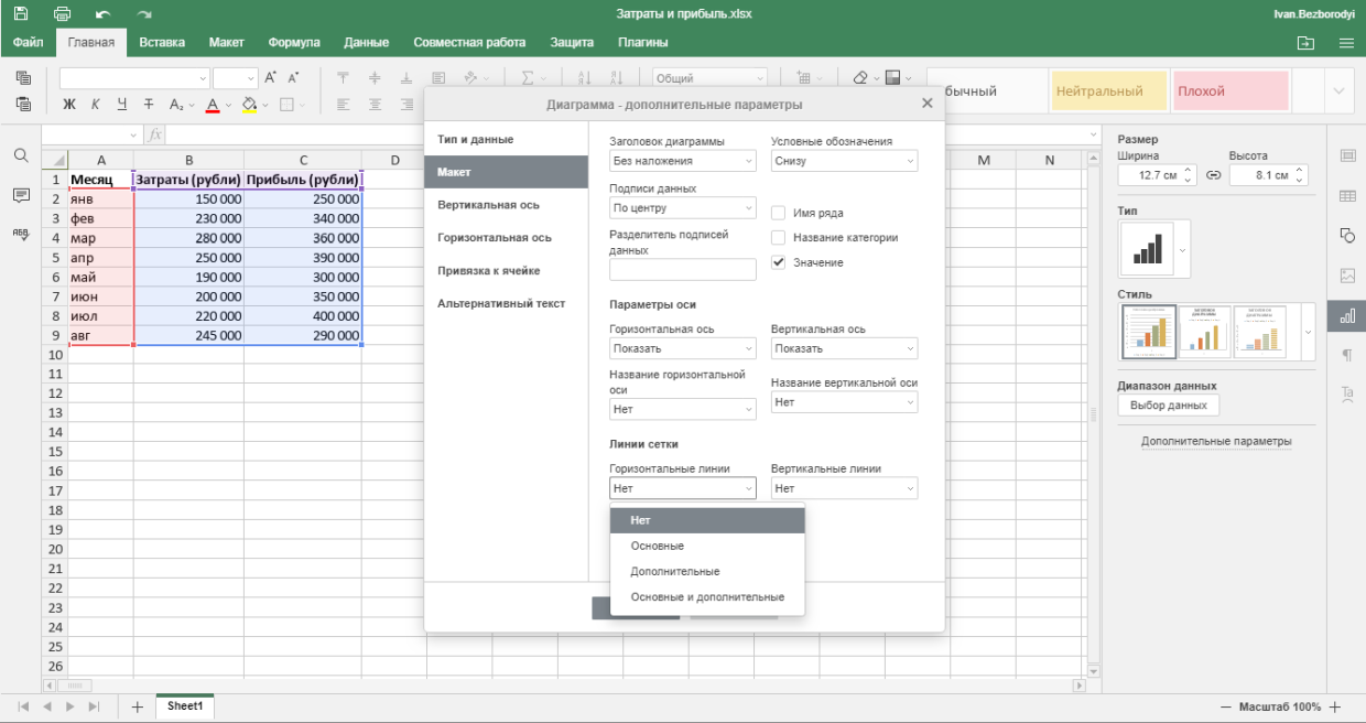 how to make a chart in excel Step 4