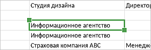 Маркеры выделения ячеек