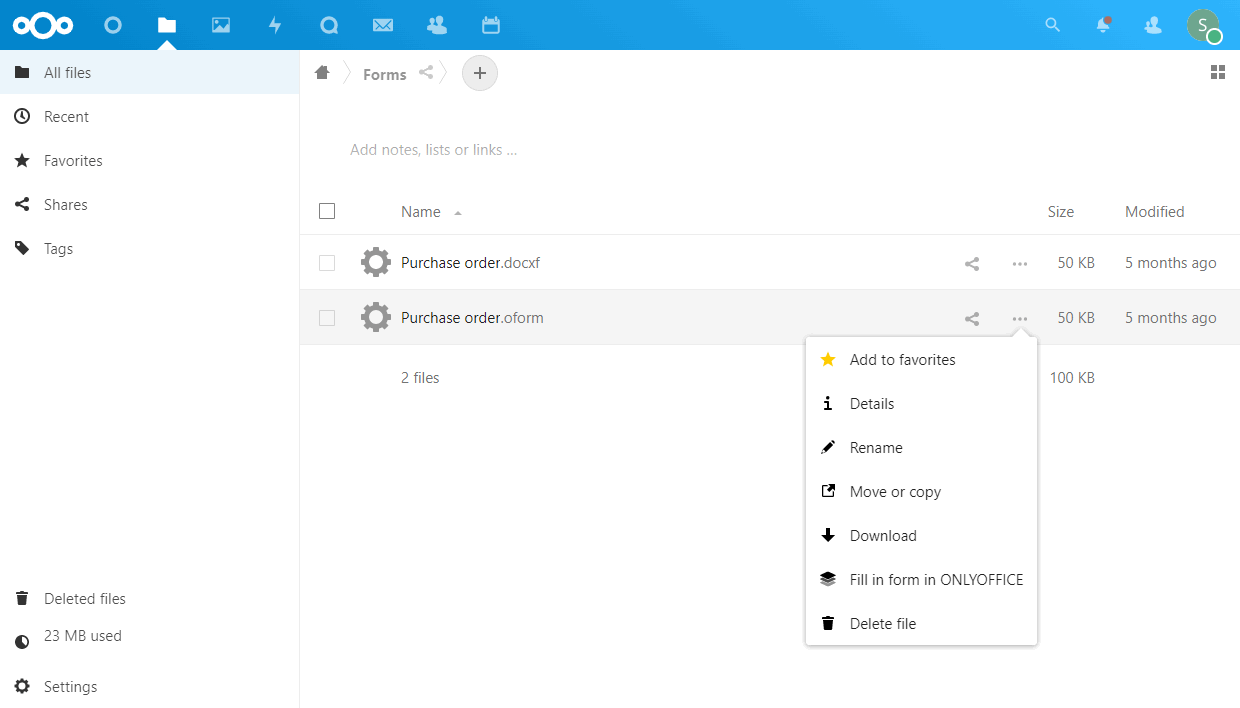 Fillform