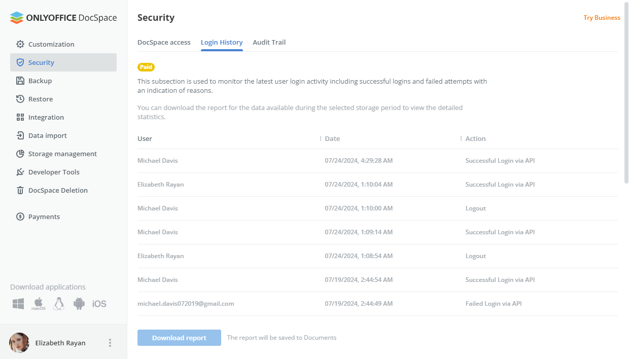 Tracking Login History