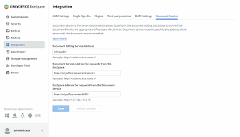 Connecting ONLYOFFICE Docs