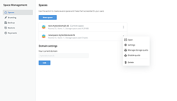 Managing Spaces